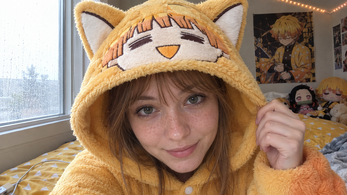 The Slayer Onesie — embroidered chibi hood