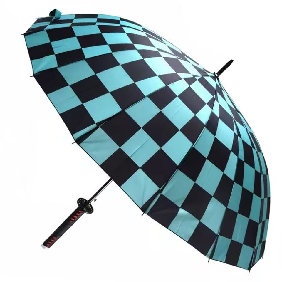 The RainSlayer Katana Umbrella — Tanjiro design (product shot)