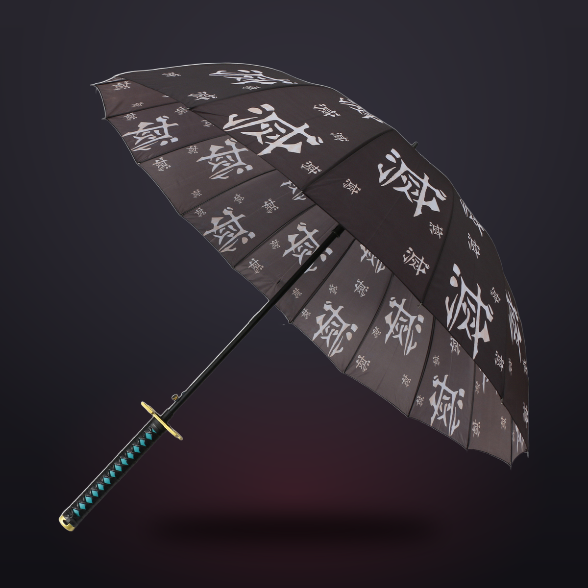 RainSlayer Katana Umbrella — Corps, Demon Slayer kanji canopy