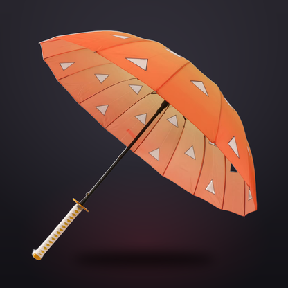 RainSlayer Katana Umbrella — Zenitsu, lightning-gradient canopy